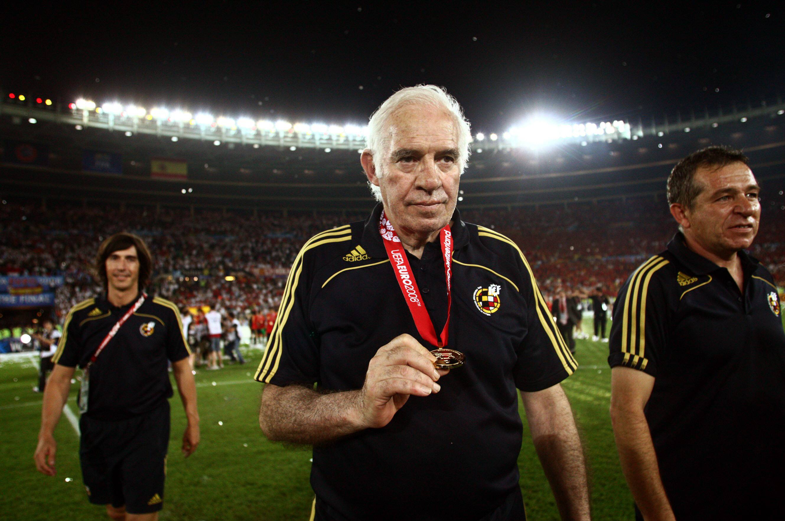 Luis Aragones, Nationaltrainer Spaniens, vor dem EM-Viertelfinale 2008 gegen Italien in Wien.