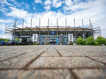 Blick auf das Volksparkstadion des Fußball-Zweitligisten Hamburger SV. Blick auf das Volksparkstadion des Fußball-Zweitligisten Hamburger SV.