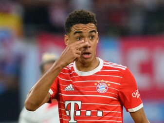 Derzeit in überragender Form: Bayern Münchens Jamal Musiala. Derzeit in überragender Form: Bayern Münchens Jamal Musiala.