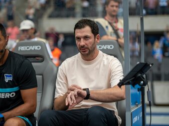 Muss mit Hertha BSC in Gladbach antreten: Trainer Sandro Schwarz. Muss mit Hertha BSC in Gladbach antreten: Trainer Sandro Schwarz.