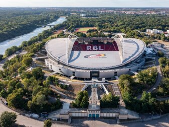Blick auf die Red Bull Arena Leipzig. Blick auf die Red Bull Arena Leipzig.