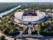 Blick auf die Red Bull Arena Leipzig.