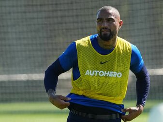 Herthas Kevin-Prince Boateng während eines Trainingsspiels. Herthas Kevin-Prince Boateng während eines Trainingsspiels.