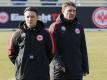 Die Brüder Niko (l) und Robert Kovac wollen Eintracht Frankfurt wieder auf Kurs bringen. Foto: Frank Rumpenhorst