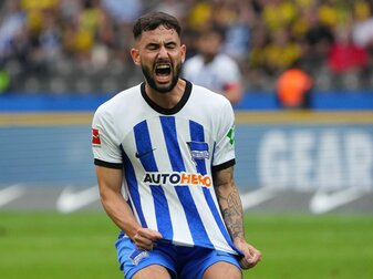 Herthas Marco Richter ärgert sich nach einer verpassten Torchance. Herthas Marco Richter ärgert sich nach einer verpassten Torchance.