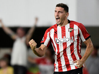 Argentina's Estudiantes de la Plata Agustin Rogel celebrates after scoring against Chile's Audax Italiano during the Copa Libertadores football match at the Jorge Luis Hirschi stadium in La Plata, Arg Argentina's Estudiantes de la Plata Agustin Rogel celebrates after scoring against Chile's Audax Italiano during the Copa Libertadores football match at the Jorge Luis Hirschi stadium in La Plata, Arg