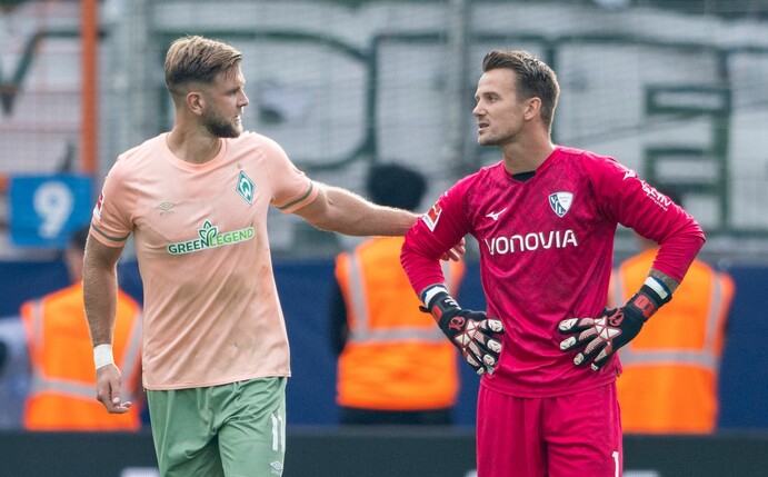 Bremens Niclas Füllkrug (l) glänzte in Bochum mit einem Doppelpack.