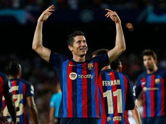 Glänzte gegen Viktoria Pilsen mit einem Dreierpack für den FC Barcelona: Robert Lewandowski. Glänzte gegen Viktoria Pilsen mit einem Dreierpack für den FC Barcelona: Robert Lewandowski.