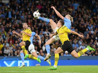 Auf Spuren von Zlatan: Erling Haaland erzielte kurz vor Schluss den 2:1-Siegtreffer für City. Foto: Michael Regan/Getty Images Auf Spuren von Zlatan: Erling Haaland erzielte kurz vor Schluss den 2:1-Siegtreffer für City. Foto: Michael Regan/Getty Images