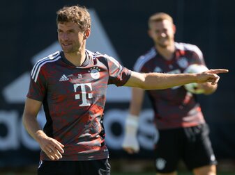 Stürmer Thomas Müller während des Trainings des FC Bayern München. Stürmer Thomas Müller während des Trainings des FC Bayern München.