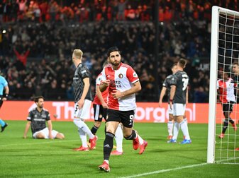 Rotterdams Alireza Jahanbakhsh (M) jubelt, nachdem er gegen Union Berlin zum 1:0 getroffen hat. Rotterdams Alireza Jahanbakhsh (M) jubelt, nachdem er gegen Union Berlin zum 1:0 getroffen hat.