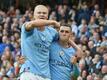 Erling Haaland (l) und Phil Foden trafen jeweils dreifach für Man City.