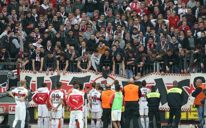 Stuttgarter Ultras boykottieren Spiel in Bremen (Quelle: FIRO/SID-IMAGES)