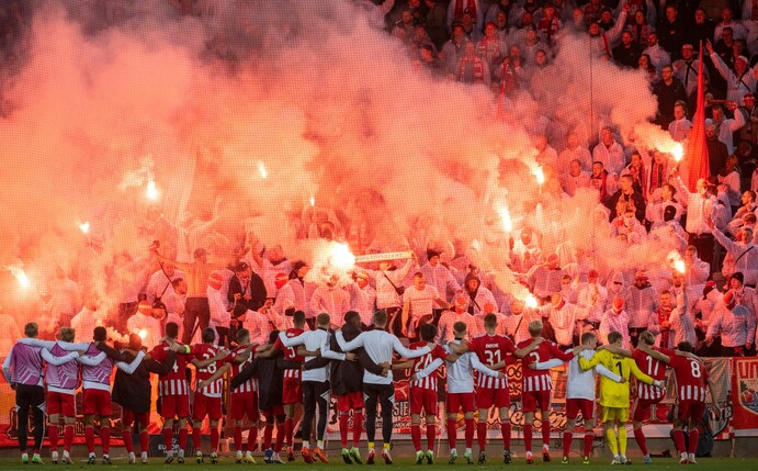 Die Fans von Union Berlin hatten in Malmö Pyrotechnik abgebrannt.