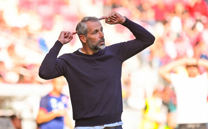 Leipzigs Trainer Marco Rose ist genervt.