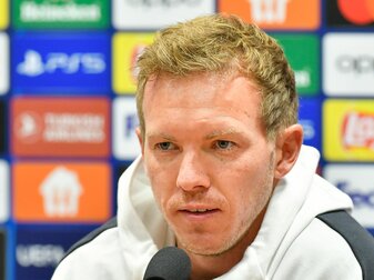 Julian Nagelsmann spricht während der Pressekonferenz. Julian Nagelsmann spricht während der Pressekonferenz.