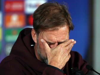 Liverpools Coach Jürgen Klopp bei der Pressekonferenz. Liverpools Coach Jürgen Klopp bei der Pressekonferenz.