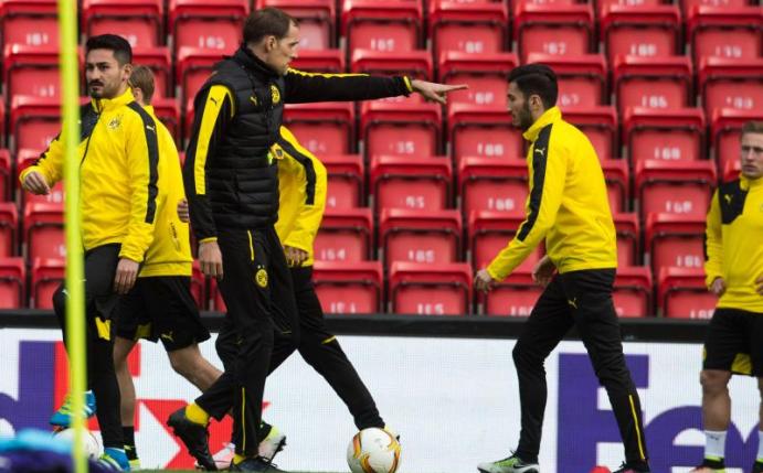 Trainer Thomas Tuchel will mit dem BVB als erstes deutsches Team an der Anfield Road gewinnen. Foto: Bernd Thissen