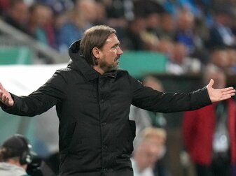 Musste sich mit Gladbach in Darmstadt geschlagen geben: Daniel Farke. Musste sich mit Gladbach in Darmstadt geschlagen geben: Daniel Farke.