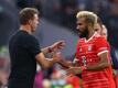 BayerTrainer Julian Nagelsmann (l) baut auch im Pokal auf Eric-Maxim Choupo-Moting.