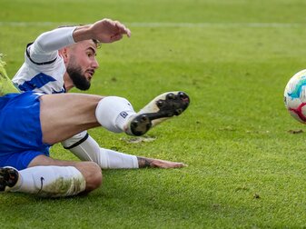 Steht nach seiner Hodenkrebserkrankung wieder für Hertha BSC auf dem Platz: Marco Richter. Steht nach seiner Hodenkrebserkrankung wieder für Hertha BSC auf dem Platz: Marco Richter.