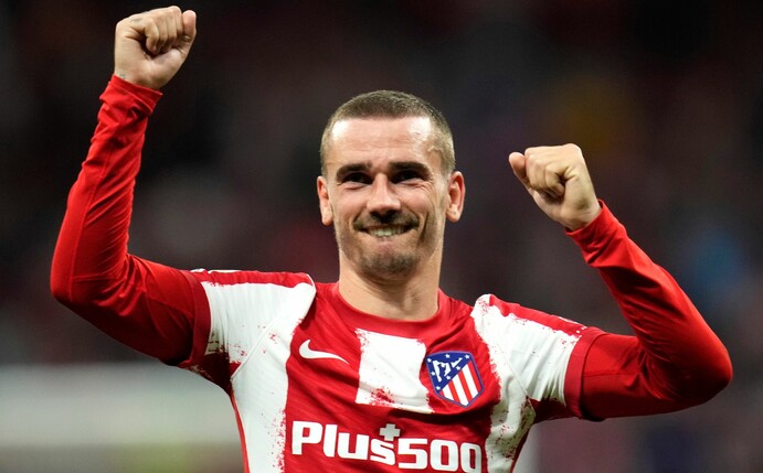 Antoine Griezmann von Atletico Madrid reagiert nach Spiel.