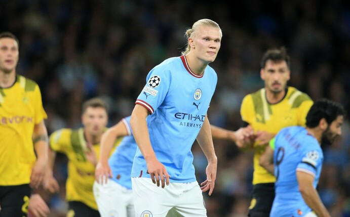 Wechselte im Sommer 2022 von Borussia Dortmund zu Manchester City: Weltklasse-Stürmer Erling Haaland.