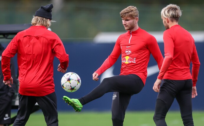 Timo Werner (M) ist gegen Real Madrid wieder einsatzbereit.