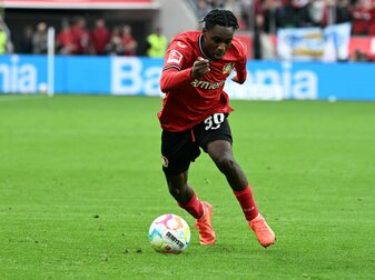 Muss mit Leverkusen in Madrid ran: Jeremie Frimpong. Muss mit Leverkusen in Madrid ran: Jeremie Frimpong.