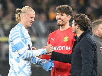Hatte es nach dem Spiel an alter Wirkungsstätte nicht eilig: ManCity-Star Erling Haaland (l). Hatte es nach dem Spiel an alter Wirkungsstätte nicht eilig: ManCity-Star Erling Haaland (l).