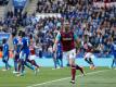 Andy Carroll trifft mitten ins Leicester-Herz (Quelle: SID-IMAGES)