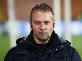 Bundestrainer Hansi Flick gibt nach dem WM-Qualifikationsspiel gegen Armenien ein Interview. Bundestrainer Hansi Flick gibt nach dem WM-Qualifikationsspiel gegen Armenien ein Interview.