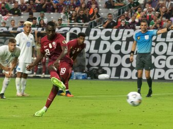 Katar (hier Almoez Ali) ist bei der WM im eigenen Land die große Unbekannte. Katar (hier Almoez Ali) ist bei der WM im eigenen Land die große Unbekannte.