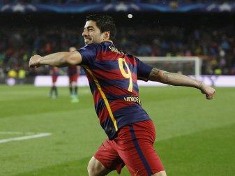 Suarez und Barcelona feierten einen Kantersieg (Quelle: pixathlon/SID-IMAGES) Suarez und Barcelona feierten einen Kantersieg (Quelle: pixathlon/SID-IMAGES)