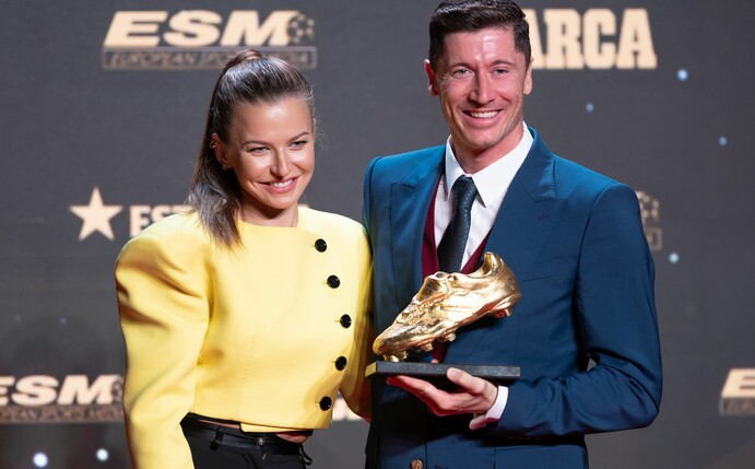 Robert Lewandowski und seine Frau Anna bei der Verleihung des «Goldenen Schuh».