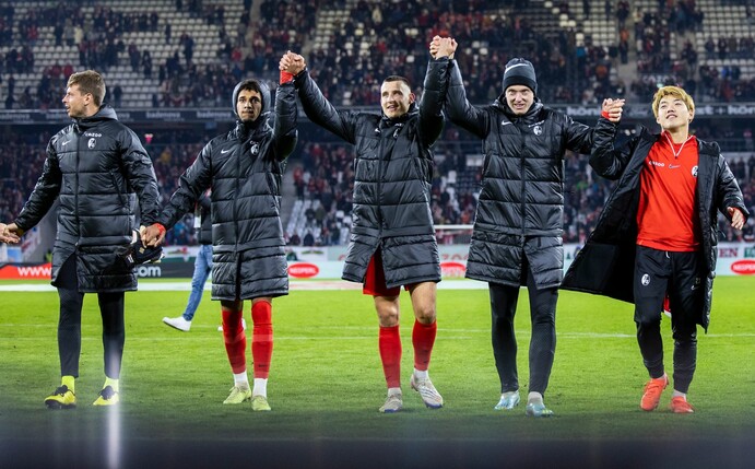 Feierstimmung im Breisgau: Der SC Freiburg überwintert auf dem zweiten Tabellenplatz.