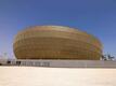 Die Außenansicht des Lusail Iconic Stadions bei Doha.