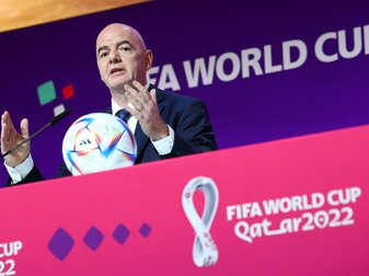 FIFA-Präsident Gianni Infantino bei der Pressekonferenz. FIFA-Präsident Gianni Infantino bei der Pressekonferenz.