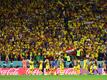 Die Spieler aus Ecuador bejubeln ihren Sieg im WM-Eröffnungsspiel mit ihren Fans.