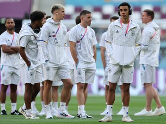 Deutsche Nationalspieler vor der Partie gegen Japan.