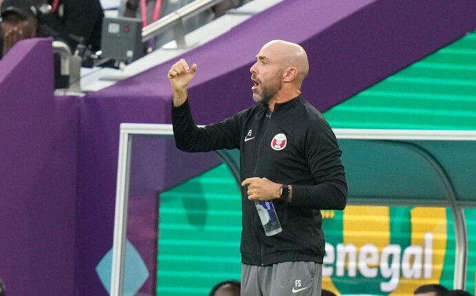 War trotz der Niederlage gegen Senegal zufrieden: Katars Trainer Felix Sanchez.