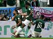 Saudi-Arabiens Saleh Alshehri (l) jubelt nach dem Tor zum 1-1 gegen Argentinien.