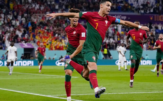 Portugals Cristiano Ronaldo jubelt nach seinem Elfmetertreffer bei der WM.