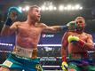 Canelo Alvarez (l) tritt gegen Billy Joe Saunders an.