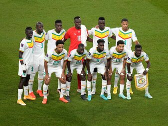 Senegals Nationalspieler posieren für ein Teamfoto. Senegals Nationalspieler posieren für ein Teamfoto.