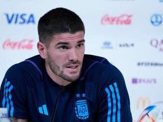 Hat Respekt vor Australien: Rodrigo de Paul in der Pressekonferenz. Hat Respekt vor Australien: Rodrigo de Paul in der Pressekonferenz.