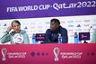 Pressekonferenz mit Schweiz-Trainer Murat Yakin (l) und Stürmer Breel Embolo.