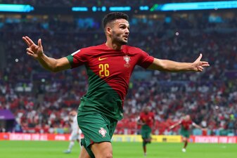 Gefeierte Portugiese: Gonçalo Ramos hatte gegen die Schweiz einen Gala-Tag. Gefeierte Portugiese: Gonçalo Ramos hatte gegen die Schweiz einen Gala-Tag.