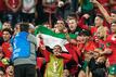Marokkos Mannschaft feierte den Sieg gegen Spanien mit einer palästinensischen Flagge.