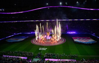 Im Lusail Stadion nördlich von Doha werden heute knapp 90.000 Zuschauer erwartet. Im Lusail Stadion nördlich von Doha werden heute knapp 90.000 Zuschauer erwartet.